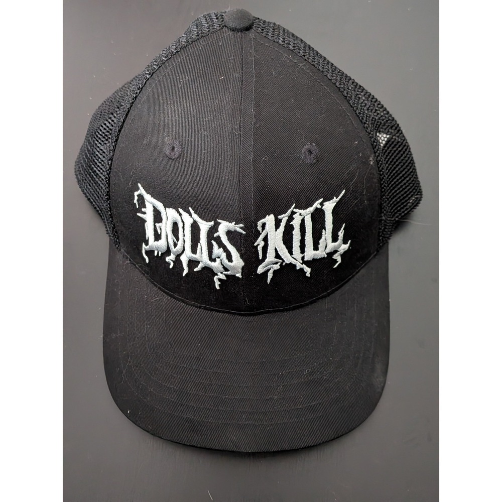 Dolls Kill Hat Adult Snapback Black Mesh Trucker Baseball Cap Goth Halloween‎